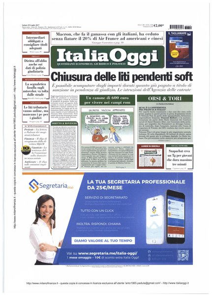 Italia oggi : quotidiano di economia finanza e politica